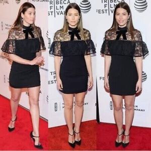 Self Portrait Lace Cape Little Black Mini Dress UK 8